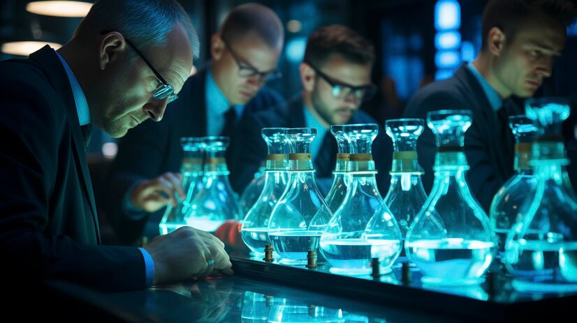 doctors working in a medicine factory